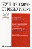 Jean-Pierre Lachaud et Jean-Marc Figuet - Revue d'économie du développement N° 1, mars 2007 : .