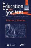 André Petitat et Annie Goudeaux - Education et Sociétés N° 22, 2008/2 : Relations et éducation.