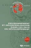 Géraldine Froger et Philippe Méral - Mondes en développement N° 141/2008/1 : Environnement et décentralisation dans les pays en développement.