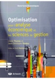 Jean-Christophe Poudou et Lionel Thomas - Optimisation pour l'analyse économique et les sciences de gestion.