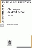 Michel Van de Kerchove - Chronique de droit pénal, 2001-2005.
