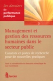 Luc Cooremans - Management et gestion des ressources humaines dans le secteur public - Constats et pistes de recherche pour de nouvelles pratiques.
