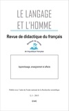 Luc Collès - Le Langage et l'Homme Volume 50 N° 1, Juin : Apprentissage, enseignement et affects.