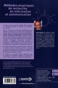 Méthodes empiriques de recherche en information et communication 2e édition