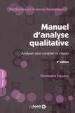 Christophe Lejeune et Christophe Lejeune - Manuel d'analyse qualitative.