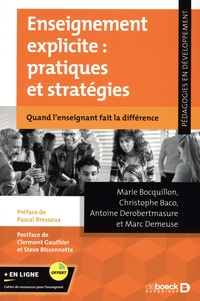 Marie Bocquillon et Christophe Baco - Enseignement explicite : pratiques et stratégies - Quand l'enseignant fait la différence.