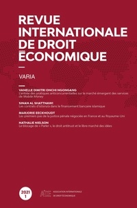  Collectif - Revue internationale de droit économique 2021/1 - Varia.