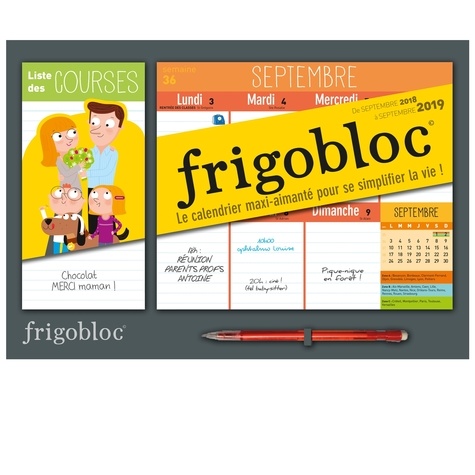  Play Bac - Mini Frigobloc - Le calendrier maxi-aimanté pour se simplifier la vie ! Avec un criterium.