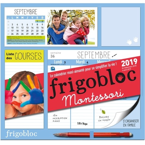  Play Bac - Frigobloc Montessori - Le calendrier maxi-aimanté pour se simplifier la vie ! Avec un criterium.