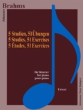 Johannes Brahms - Brahms 5 études et 51 exercices - pour piano - Partition.