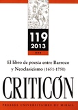 Alain Bègue - Criticon N° 119/2013 : El libro de poesia entre Barroco y Neoclasicismo (1651-1750).