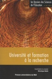 Véronique Bedin - Les dossiers des Sciences de l'Education N° 34/2015 : Université et formation à la recherche.