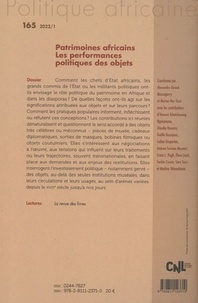 Politique africaine N° 165 Patrimoines africains. Les performances politiques des objets