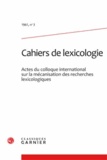 Classiques Garnier - Cahiers de lexicologie N° 3, 1961 : .