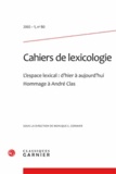  Classiques Garnier - Cahiers de lexicologie N° 80, 2002-1 : .