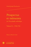 Charles-Joseph Panckoucke - Prospectus et mémoires de l'Encyclopédie méthodique - Volume 2, 1789-1792.