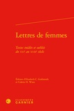 Elizabeth C Goldsmith et Colette H. Winn - Lettres de femmes - Textes inédits et oubliés du XVIe au XVIIIe siècle.