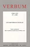 Gilles Corminboeuf et Franziska Heyna - Verbum N° 1, 2008; tome 30 : Les parenthèses en français.