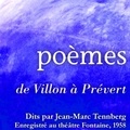 Jean-Marc Tennberg - Poésies : de Villon à Prévert. 1 CD audio MP3