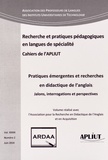 Françoise Raby - Les Cahiers de l'APLIUT Volume 33 N° 2, Juin 2014 : Pratiques émergentes et recherches en didactique de l'anglais - Jalons, interrogations et perspectives.