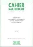 Régis Bigot et Claire Piau - Cahier de recherche N° 195 Janvier 2004 : Les opinions des femmes et des hommes sont-elles semblables ou différentes?.