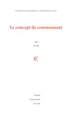 Céline Jouin - Cahiers de philosophie de l'Université de Caen N° 56 : Le concept de communauté.