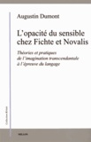 Augustin Dumont - L'opacité du sensible chez Fichte et Novalis - Théories et pratiques de l'imagination transcendantale à l'épreuve du langage.