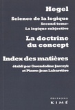Georg Wilhelm Friedrich Hegel - Science de la logique : la doctrine du concept - Index des matières.
