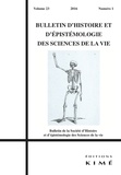 Jean Gayon et Emmanuel d' Hombres - Bulletin d'histoire et d'épistémologie des sciences de la vie Volume 23 N° 1/2016 : .