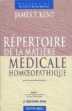 James Tyler Kent - Repertoire De La Matiere Medicale Homoeopathique. 3eme Edition Avec Cd-Rom.