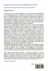 Sources et horizons de l'éthique du soin. Approche philosophique et perspective soignante