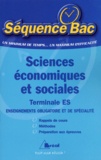 Jean-Pierre Hirchy et Jean-Paul Houvenaeghel - Sciences économiques et sociales Tle ES.