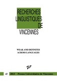  PU Vincennes - Weak Definites Across Languages - Theoretical and Experimental Investigation.