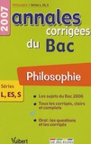 Rémy Grand et Pierre Leveau - Philosophie Séries L-ES-S - Annales corrigées du Bac.