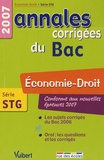 Patrick Simon - Economie-droit Série STG - Annales corrigées du Bac.