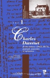 Charles Duvernet - Ecrits intimes (1855-1874), journal, souvenirs et mémoires - 2 volumes.