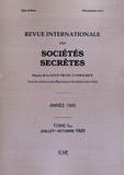  Editions Saint-Rémi - Revue internationale des sociétés secrètes 1920, tomes 1 et 2 :  - 2 volumes.