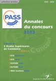 Séverine Jacob - Annales du concours Pass 2003 - Sujets et corrigés.