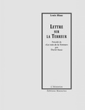 Louis Blanc et David Amar - Lettre sur la terreur - Précédé de La voix de la Terreur.