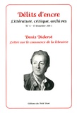Denis Diderot - Délits d'encre N° 4, 4e trimestre 2013 : Lettre sur le commerce de la librairie.