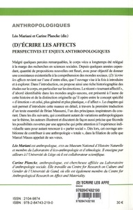 (D)'écrire les affects. Perspectives et enjeux anthropologiques