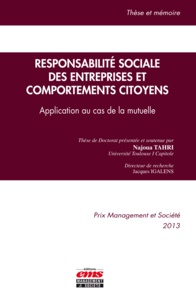 Najoua Tahri - Responsabilité sociale des entreprises et comportements citoyens - Application au cas de la mutuelle.