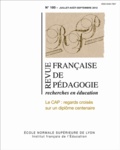 Guy Brucy et Fabienne Maillard - Revue française de pédagogie N° 180, Juillet à se : Le CAP : regards croisés sur un diplôme centenaire.
