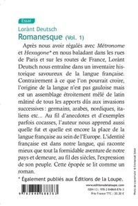 Romanesque. La folle aventure de la langue française Volume 1 Edition en gros caractères