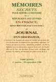  Bachaumont et Mathieu-François Pidansat de Mairobert - Mémoires secrets ou Journal d'un observateur - Tome 15 (1780).