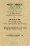  Bachaumont et François Mouffle d'Angerville - Mémoires secrets ou Journal d'un observateur - Tome 33, 6 septembre-31 décembre 1786.
