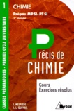  Mesplede et Jean-Louis Queyrel - Precis De Chimie. Tome 1, Prepas Mpsi-Ptsi, Cours Et Exercices Resolus.