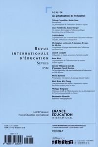 Revue internationale d'éducation N° 82, décembre 2019 Les privatisations de l'éducation