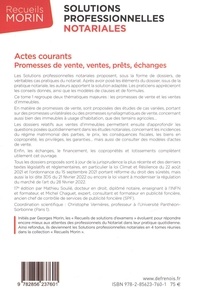 Solutions professionnelles notariales. Tome 1, Actes courants : Promesses de vente, ventes, prêts, échanges 17e édition