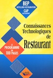 Olivier Sapelkine - Connaissances Technologiques De Restaurant Bep Hotellerie-Restauration/Cap Restaurant.